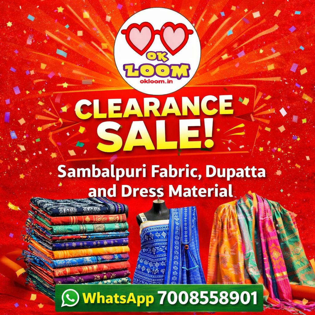 OkHandloom's tweet photo. Sambalpuri Handloom Cotton fabric, dupatta and dress Material. 
Adress 
Ok loom
Kalpana Bazar, Barpali 
Contact 7008558901
Wholesale &amp; Retail 
If you want to sale our products as a Shop owner, reseller, boutique owner, in website, please contact us
Best price, best quality https://t.co/4Xc5UBY8ww