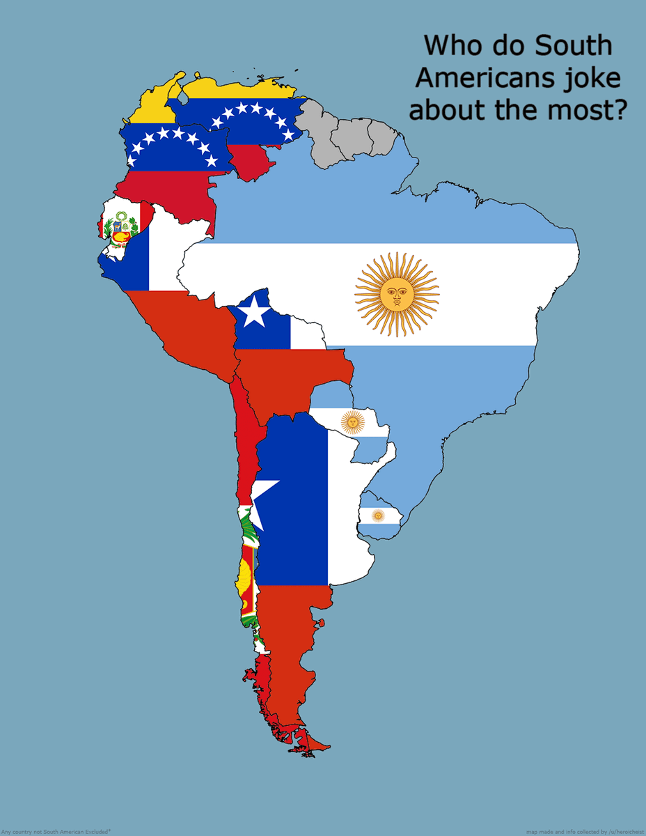 Who do South Americans joke about the most?