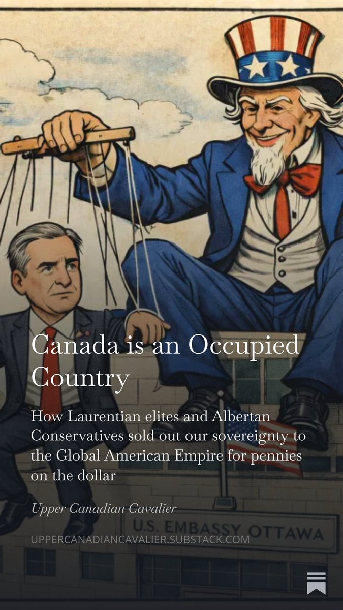 People still don't believe me when I say Canada is run from the US embassy in Ottawa.

So let me tell you what happened in February 2022.

The Ambassador Bridge gets blocked. US Chamber of Commerce calls Washington. Washington calls Ottawa. Within hours, Trudeau invokes the