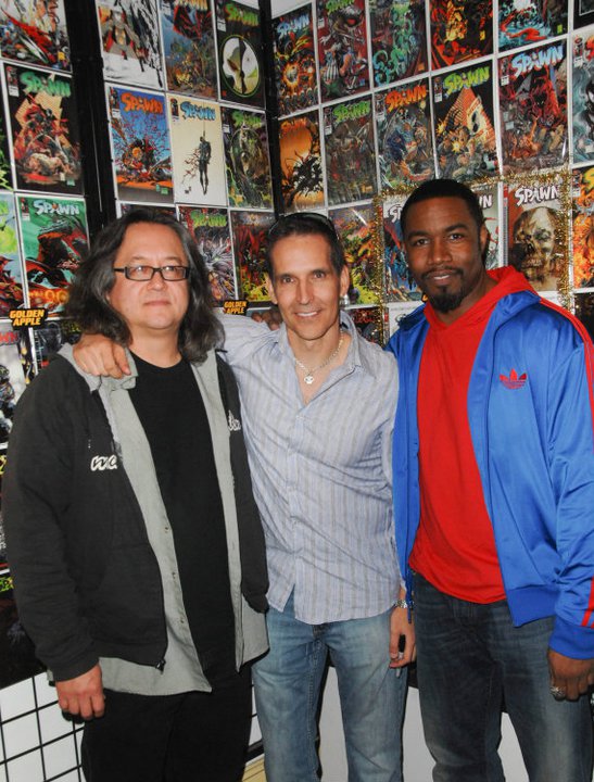 SpawnArchive's tweet photo. Todd McFarlane, Michael Jai White and Mark A.Z. Dippé at Golden Apple Comics' Spawn #200 release party in Los Angeles, CA (2011).
#Spawn https://t.co/bVkJa03mK6