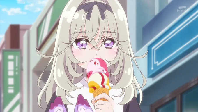 まだアイス食べてる #nitiasa #precure