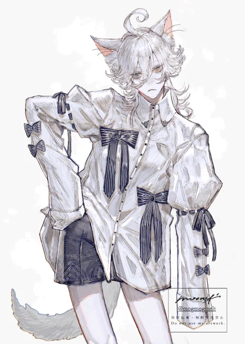 #私はこういう絵を描いています ocではケモ耳と人外ばかり描いてます✦