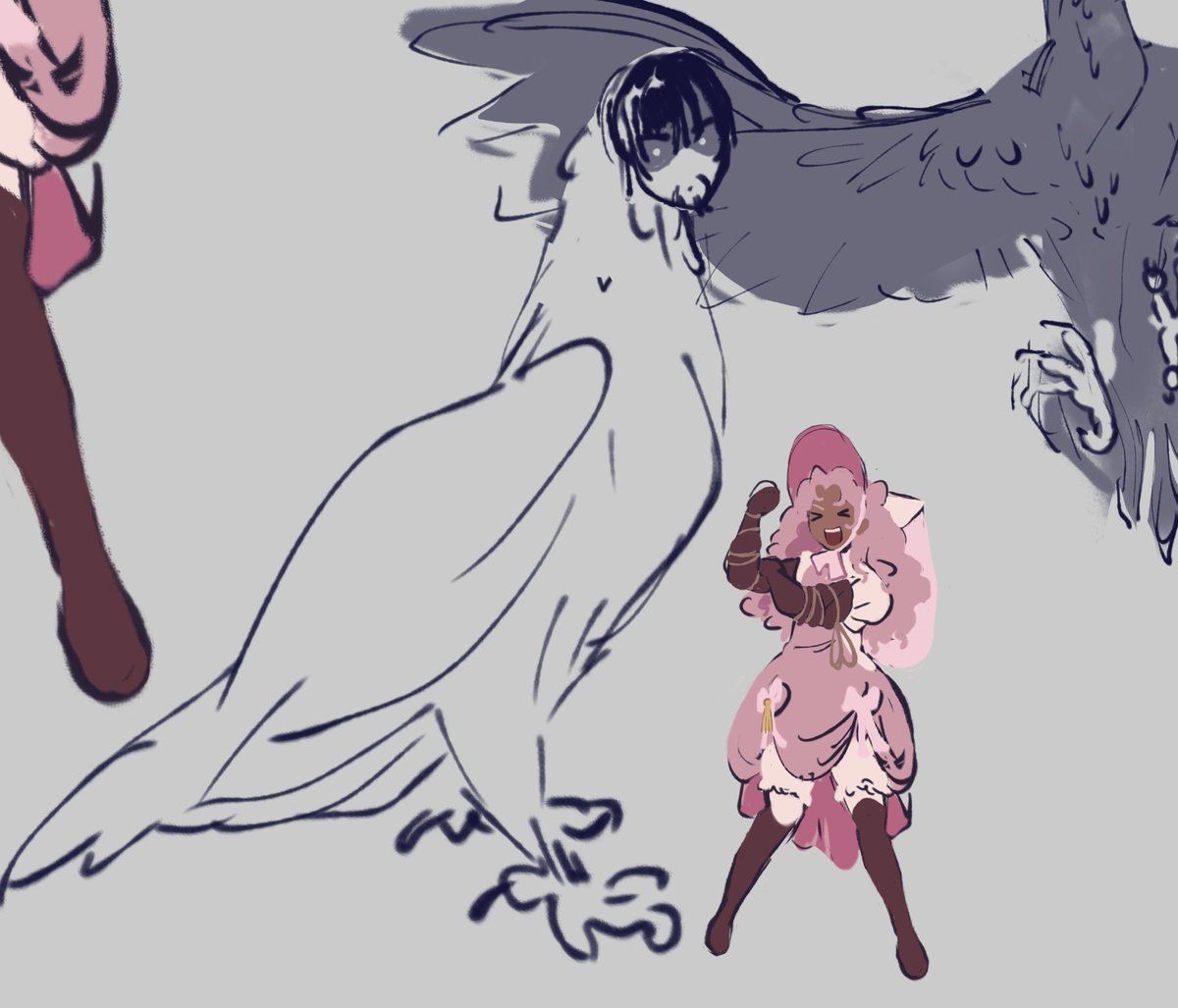 very doodle-y designs for a brimhat au from last year that i should get back to sometime lol