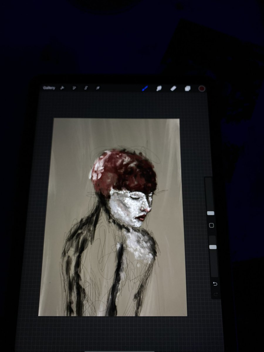 GothKuriMage's tweet photo. Step-by-step process for a painting of mine. I’m a big fan of keeping sketch lines present in the final draft of paintings :)
#artmoots #smallartists #painting #digitalart #darkart https://t.co/xYlxczt263