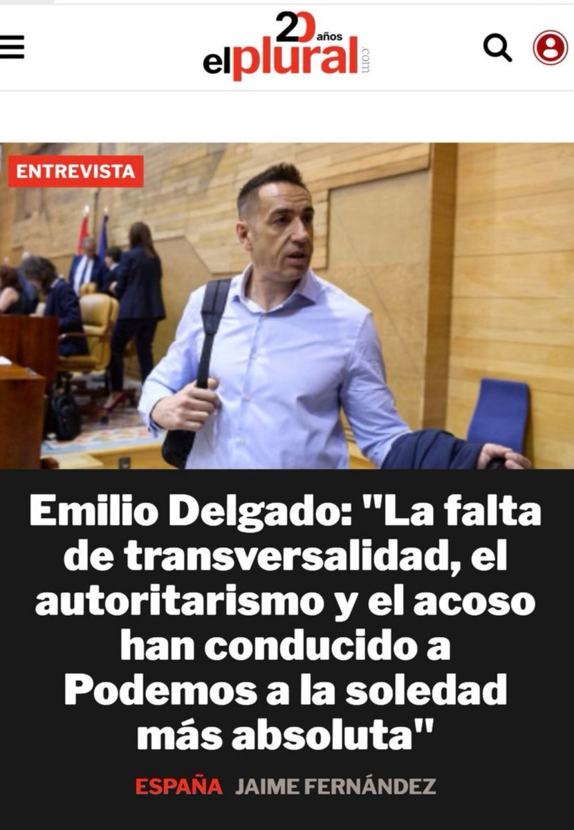 Este es uno de los que traicionaron a Podemos.
Hay que ser muyyyy pero que muy sinvergüenza para decir esto.
👇👇👇👇👇👇👇