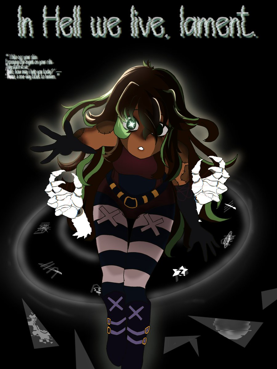 #mhaoc X #LimbusCompany 
I decided to do a artwork of my RPG's character based on In Hell We Live, Lament

tags: #bnhaoc #artwork #ocart