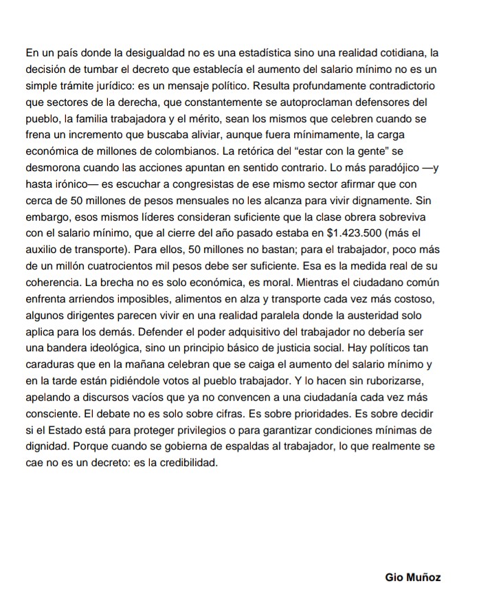 giio_munoz's tweet photo. Hay políticos tan caraduras que en la mañana celebran que se caiga el aumento del salario mínimo y en la tarde están pidiéndole votos al pueblo trabajador.
@petrogustavo @AlvaroUribeVel @VickyDavilaH https://t.co/sazg8HOYQ9