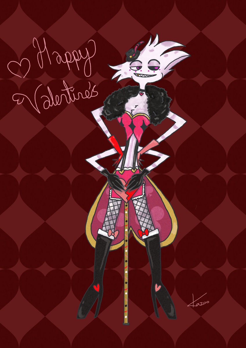 AkumaKazoo's tweet photo. Happy Valentines!! I drew Angel to celebrate!💝🕷️
#HazbinHotel #angeldust #angeldustfanart #HazbinHotelAngelDust 

I will be selling a limited number of this as a standee on ACGGoods!! 
https://t.co/mv8qzUOrJa https://t.co/VLGFPmDFCI