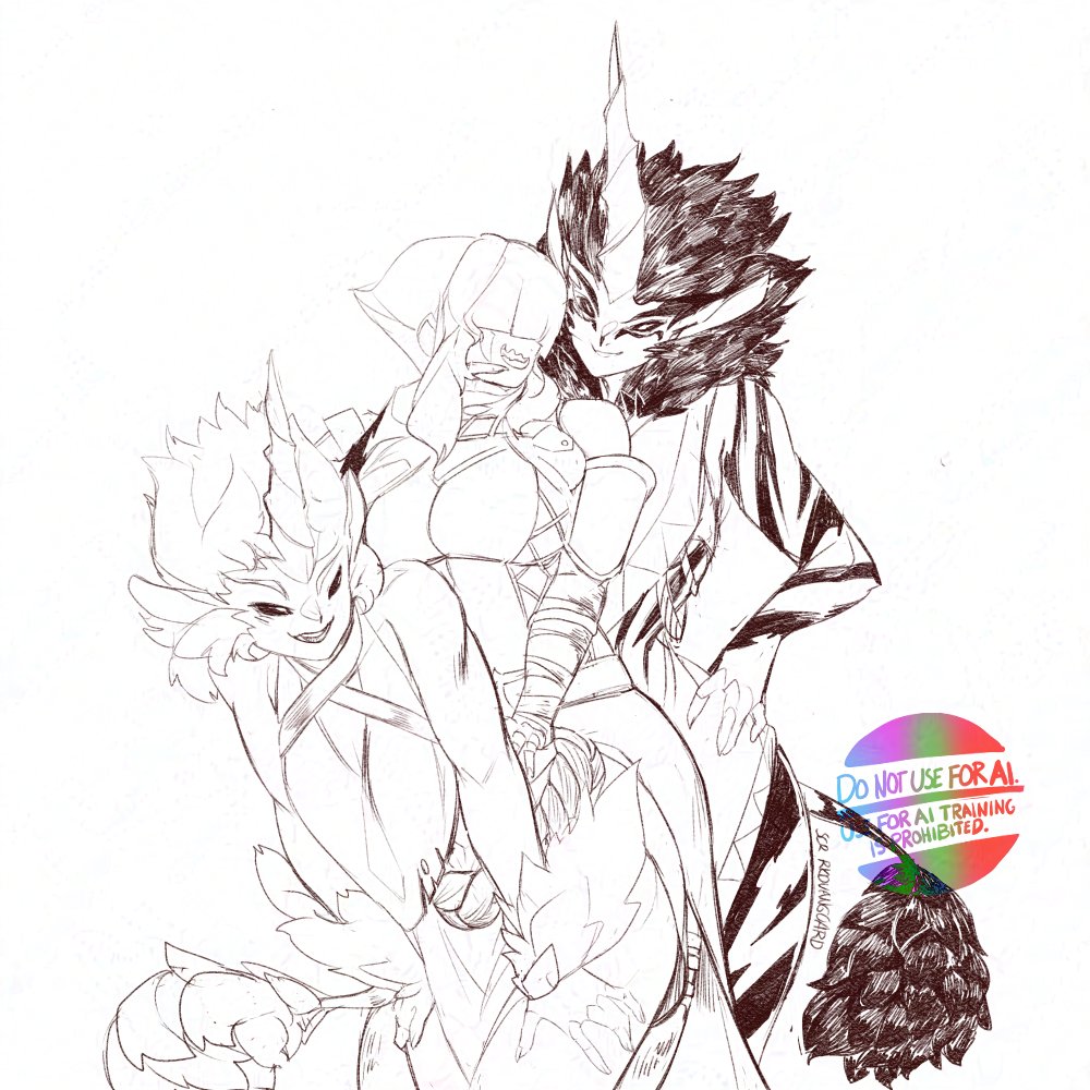 Commission for <a href="/MarmGuild/">Kensei</a> 
"One Kirin is a rare occurrence but a Second one?! Perhaps lightning does strike twice"#MonsterHunterWilds