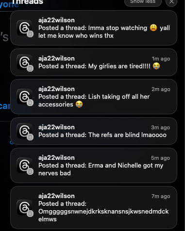 A'ja live tweets 😭😭