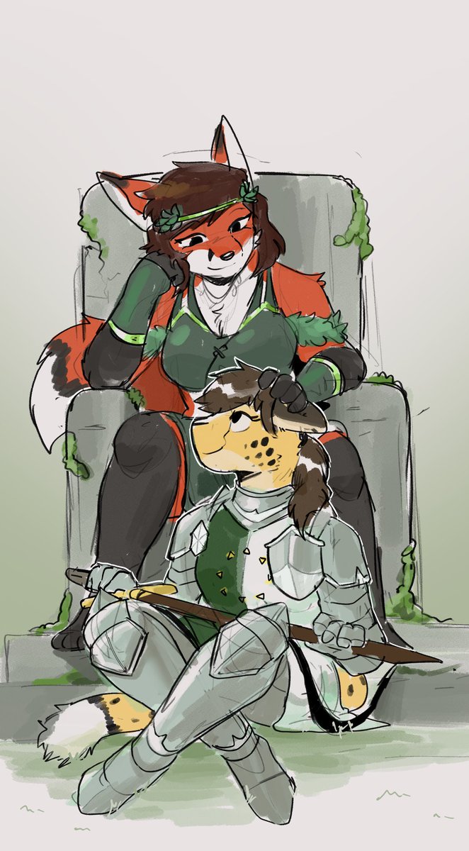 A Goddess and Her Knight

My Valentine’s gift to my beloved girlfriend.

Art by <a href="/sonokido/">sono 🐸</a>!! They’re very pleasant to work with.