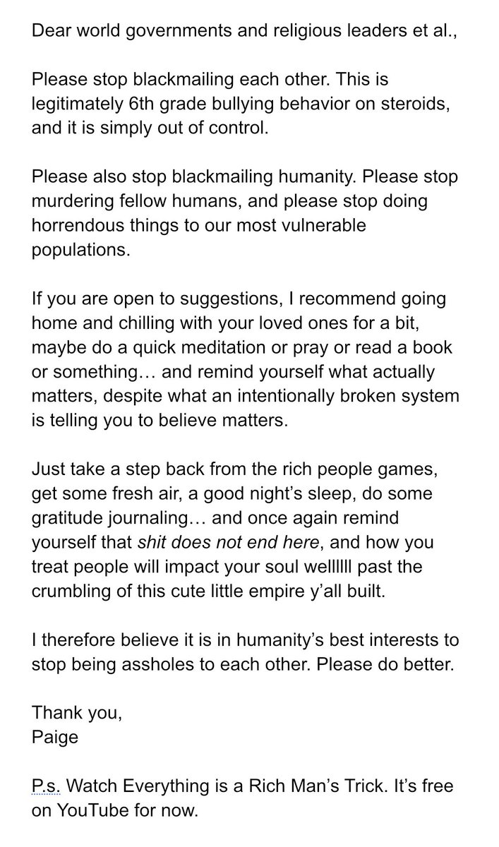 paigefox_atty's tweet image. Candace Owens inspired me to write my own letter…

How’s the first draft?
#merica