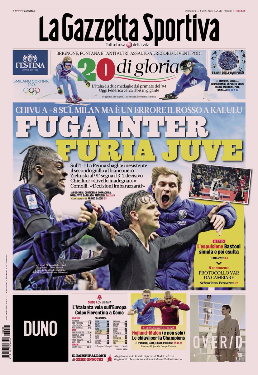 capuanogio's tweet photo. La prima pagina #Gazzetta https://t.co/8gahAYd7BE