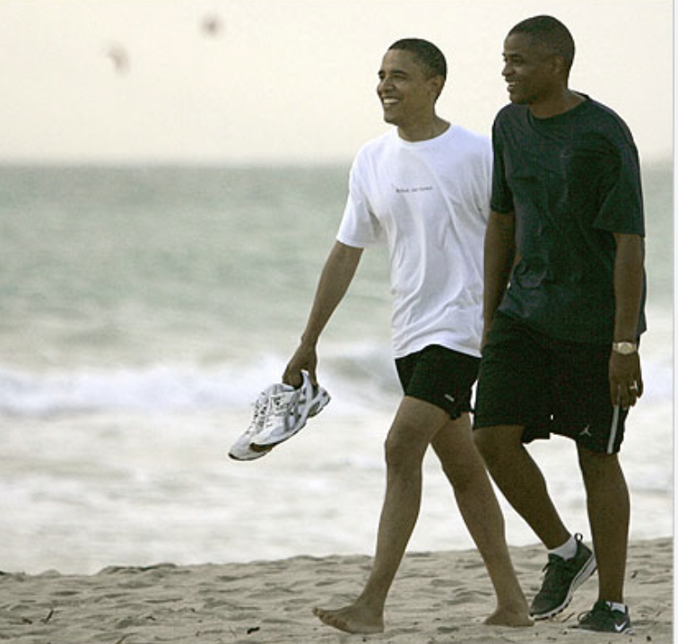 A very happy Valentine's Day to <a href="/BarackObama/">Barack Obama</a>, who memorably celebrated his first Valentine's Day in office after winning the 2008 election at a private beach resort that was closed press and his only company for the weekend was his body man Reggie Love. 

Michelle was not