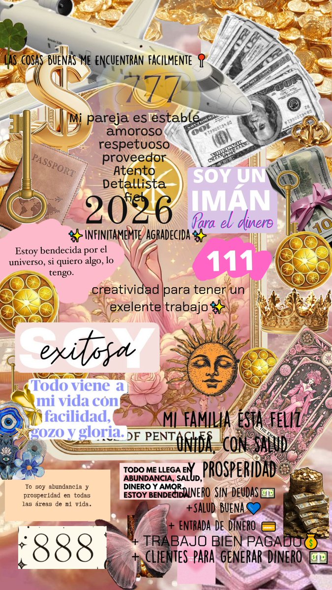 manifestar exito, abundancia y prosperidad economica, felicidad y buenas relaciones familiares 💸🩷🌠