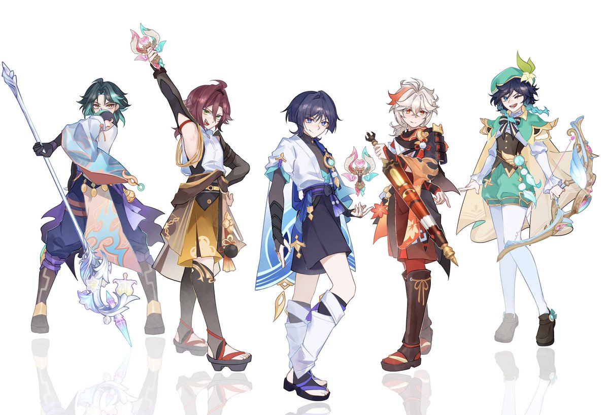 girls881520's tweet photo. The Anemo Magical Boys Squad #GenshinImpact #wanderer #venti #xiao #KaedeharaKazuha https://t.co/imDDaEYTbU