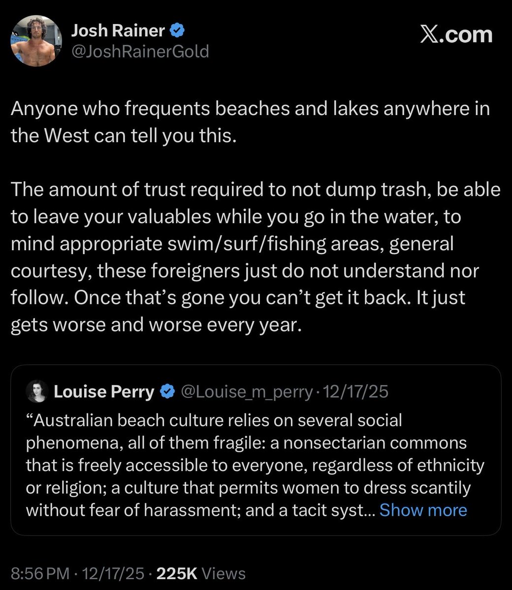 Yeah I surf California and have had a gang of Somalis loitering in the surf section completely ruin my session. There’s trash everywhere like there’s never been before. The beaches and nature will not survive these people.