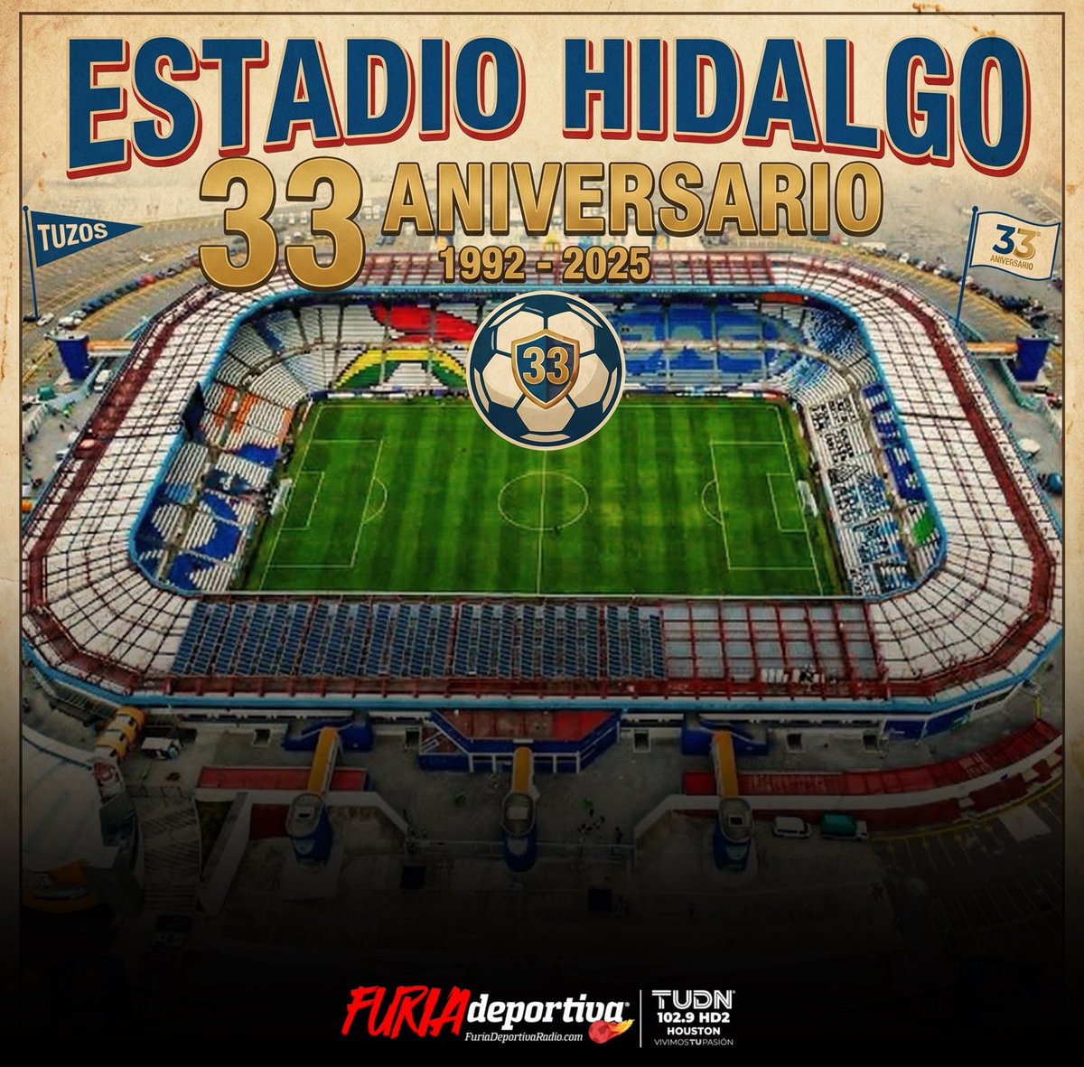 #FuriaDeportiva

Un día como hoy, el coloso de la Bella Airosa abrió sus puertas para convertirse en la casa de los Tuzos y en uno de los escenarios más emblemáticos del fútbol mexicano.

¡Felicidades a la casa de <a href="/Tuzos/">Club de Futbol Pachuca</a> por 33 años de historia y pasión! 💙🤍

#EstadioHidalgo