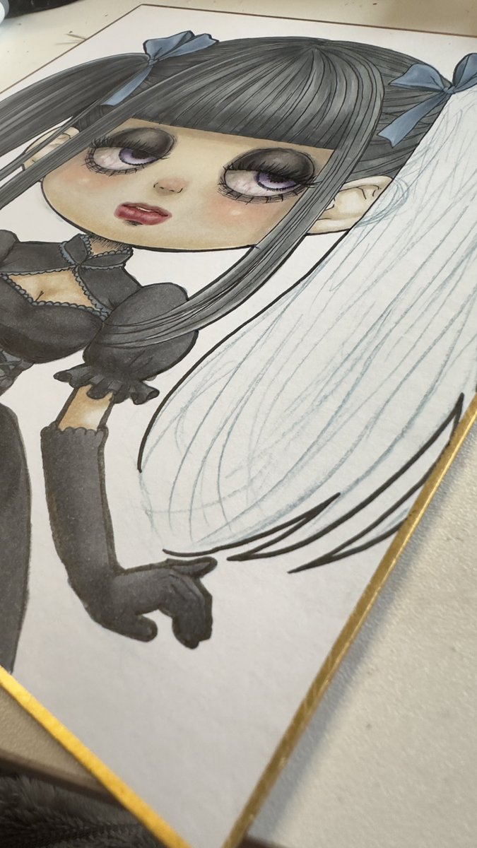 akeboshi_ayato's tweet photo. あともう少しで完成〜
 #イラスト  #途中  #オリジナル 
 #オリジナルイラスト  #途中経過 
 #色紙  #コピック  #コピックイラスト https://t.co/0X5v3s3cBt