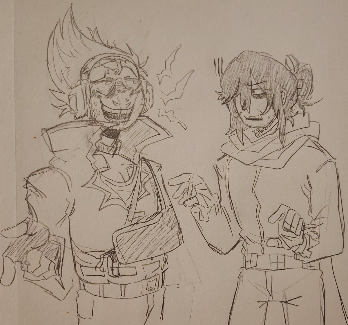 aherosmight's tweet image. Emic in their terrible 20s. Silent treatment after graduation.. #emic #erasermic #presentmic #eraserhead #MHA