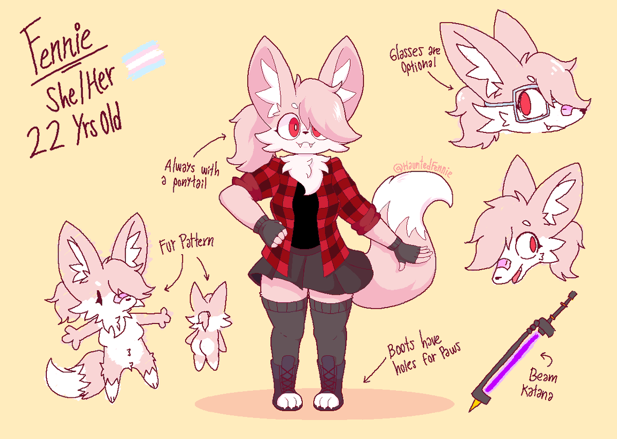 It's been ages since I've drawn my own fursona
it was about time to make an updated ref 🦊