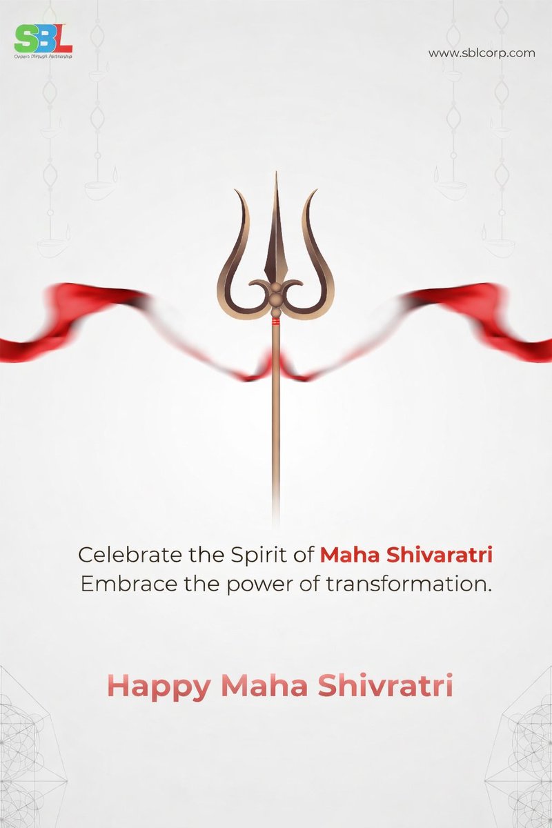 SBLCorpSolution's tweet photo. Embrace transformation this Maha Shivaratri ✨ 

A reminder that real strength comes from within. May this sacred night bring clarity to your thoughts, courage to your actions, and faith in your journey. 

Wishing you peace and divine blessings.

#HappyMahaShivaratri #SBL https://t.co/yRRnOfNgrw