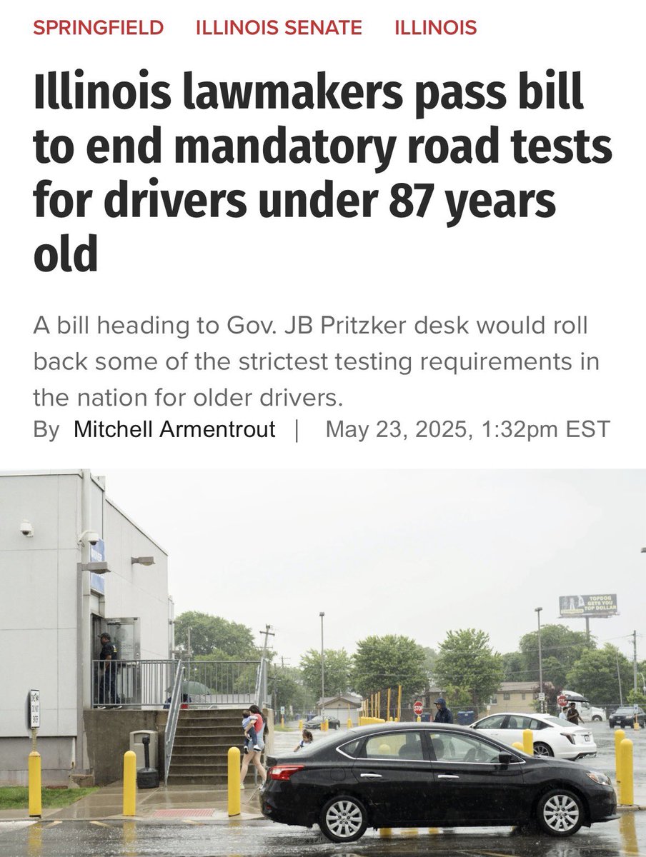 yeahhh this might just be the worst law I have ever seen.

seniors should be forced to take road tests so they don’t kill other people! this shouldn’t be controversial!