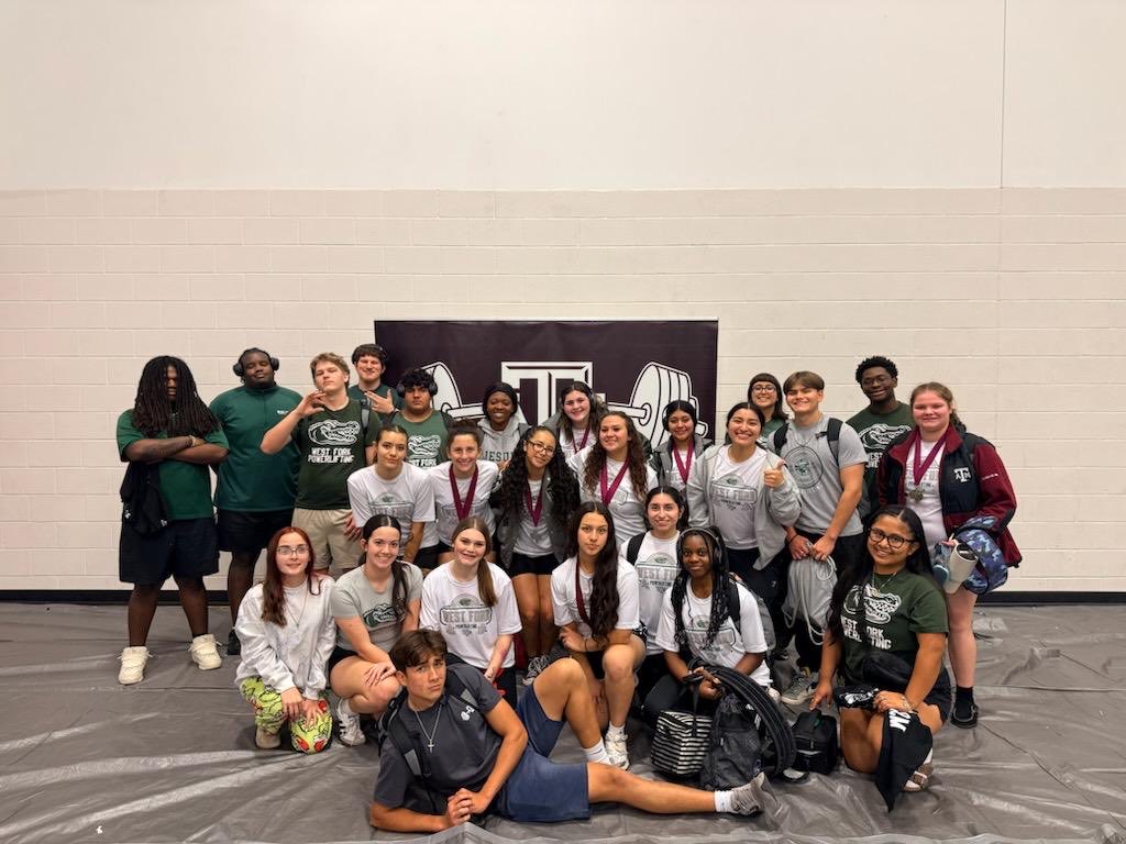 Girls Powerlifting finished 2nd at the Texas A&amp;M Aggie Showdown. 

🥇Place
Ana Sofia Abshire
Ximena Mejia 
Claudia Enciso-Ortiz 
Nevaeh Moszkowicz

🥈Place
Claudia Garcia
Dulce Labrador-Wolcott

🥉 Place 
Cristina Garcia

Proud of the way we performed today. EVERYONE hit PR’s.