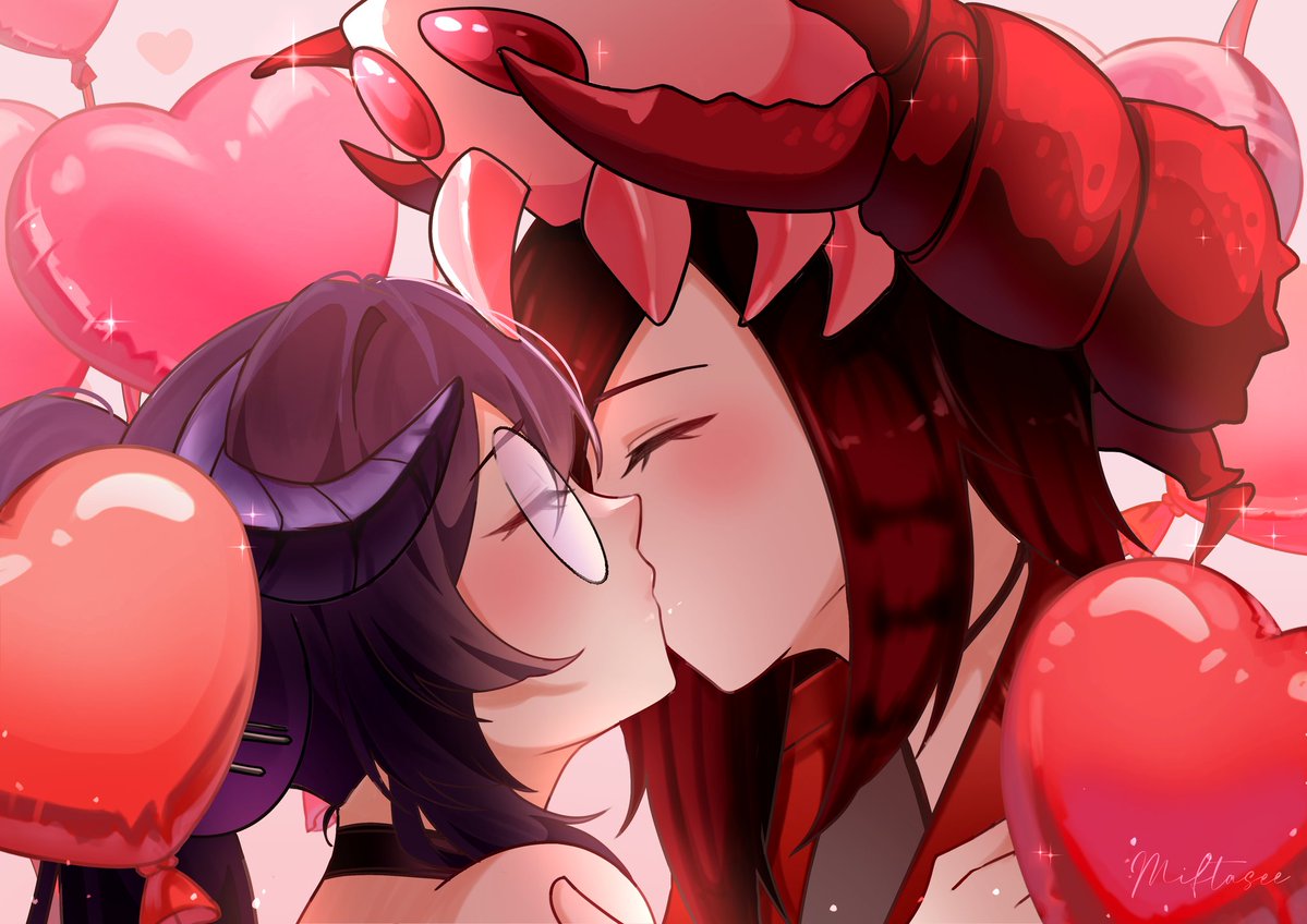 Happy valentine's day to my best friend, my wife, the greatest person I've ever met <a href="/SleepySpiltMilk/">SleepySpiltMilk 👻🪻(she/they)</a> thank you for welcoming me into your space with open arms over a year ago, I wouldn't be where I am without you, I love you so so so so much 

🎨 <a href="/miftasee/">Miftasee</a>