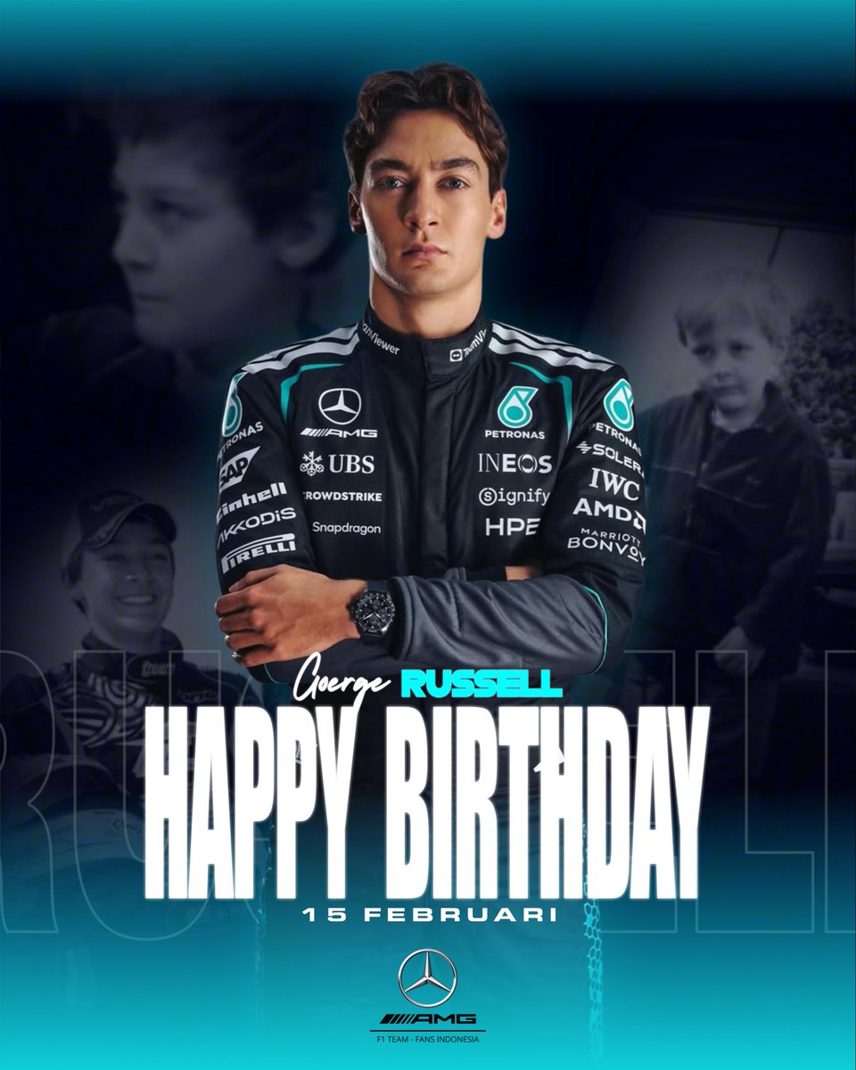 MercedesAMGIndo's tweet photo. 🚨DRIVER UPDATE #F1

Happy Birthday, George Russell! 🩵✨
From your early racing days to becoming one of the grid’s top drivers, your dedication keeps inspiring fans everywhere. Wishing you a season full of strong performances, podiums, and unforgettable moments with the team. Keep pushing forward!

Selamat ulang tahun, George Russell! 🩵✨
Dari perjalanan sejak kecil hingga menjadi salah satu pembalap top di grid, dedikasi dan kerja kerasmu terus menginspirasi. Semoga musim ini dipenuhi performa kuat, podium, dan momen spesial bersama tim. Terus melaju!

@GeorgeRussell63 @MercedesAMGF1 👏🏼🧢🩵

#f1 #georgerussell #mercedes #mercedesamgf1 #mercedesamg