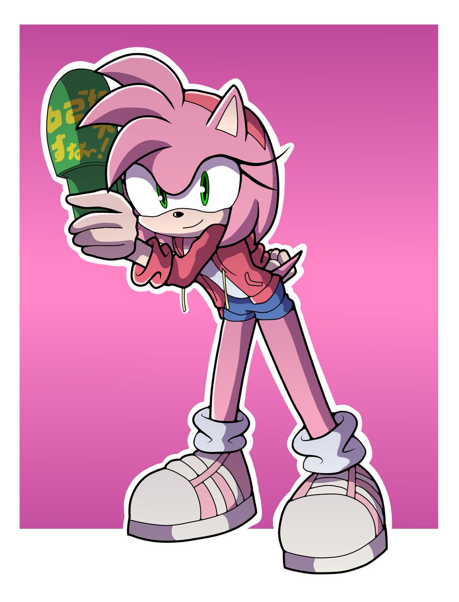 Amy Rose as Akiko Narumi 

#SonicTheHedgehog 
#Kamen