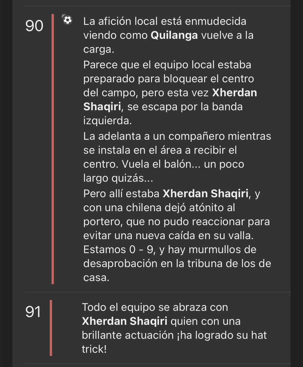 Luego de ganar la Copa Rubi, Xherdan se inspiró y lo celebró con un Hattrick en liga.