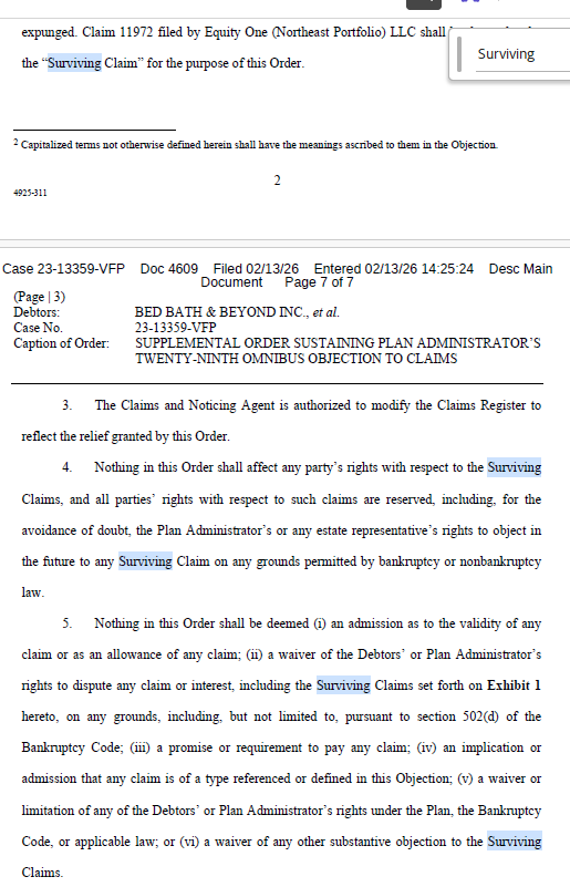 "Surviving claims in bankruptcy = debts or obligations that are not wiped out (not discharged) by the bankruptcy case." 👀