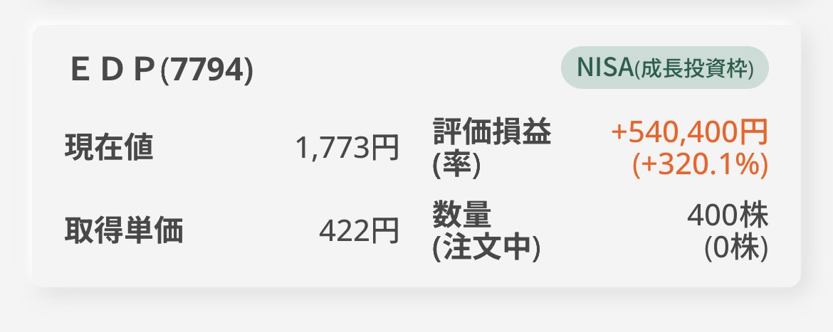 nekomaru_trader's tweet image. 流石にここまで短期で急騰すると、
NISA口座でも利確します🐈

残りは放置しとく

#EDP
#ダイヤモンド半導体