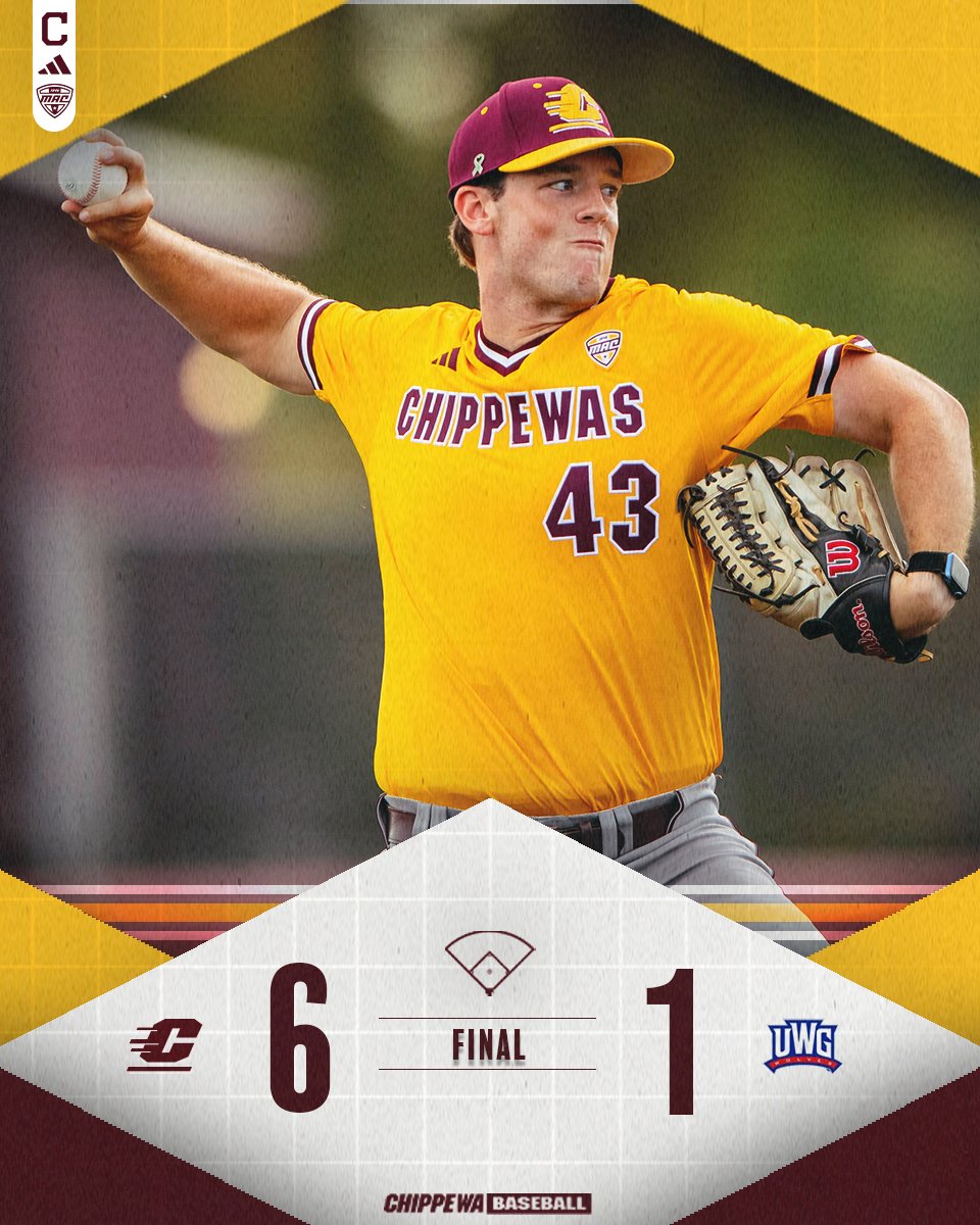 CMUBaseball's tweet image. 4 CMU pitchers combine on a 4-hitter, Cole Prout hits a grand slam, and the Chippewas sweep the doubleheader and take three of four from West Georgia on the season-opening weekend.
#FireUpChips