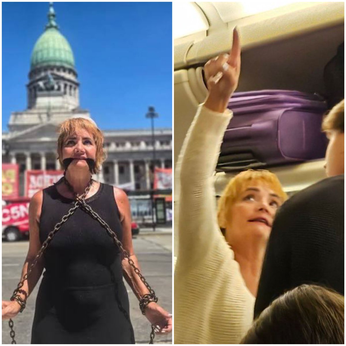 En pocas horas Nancy Pazos pasó de encadenarse frente al Congreso a irse de vacaciones a Estados Unidos. El doble discurso kirchnerista es obsceno. Hipocresía absoluta.