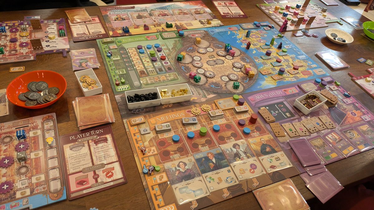 fuku_boardgame's tweet image. 祝日の #Response

🆕蒸気の時代　デスバレー
🆕エイダの夢（Ada's Dream）

ひっさしぶりに頭痛が痛くなるボドゲにであったわ！
苦しくて楽しい！やはりボドゲは良い趣味だ！ヽ(ﾟ∀｡)ﾉｻｲｺｰ
#ボードゲーム