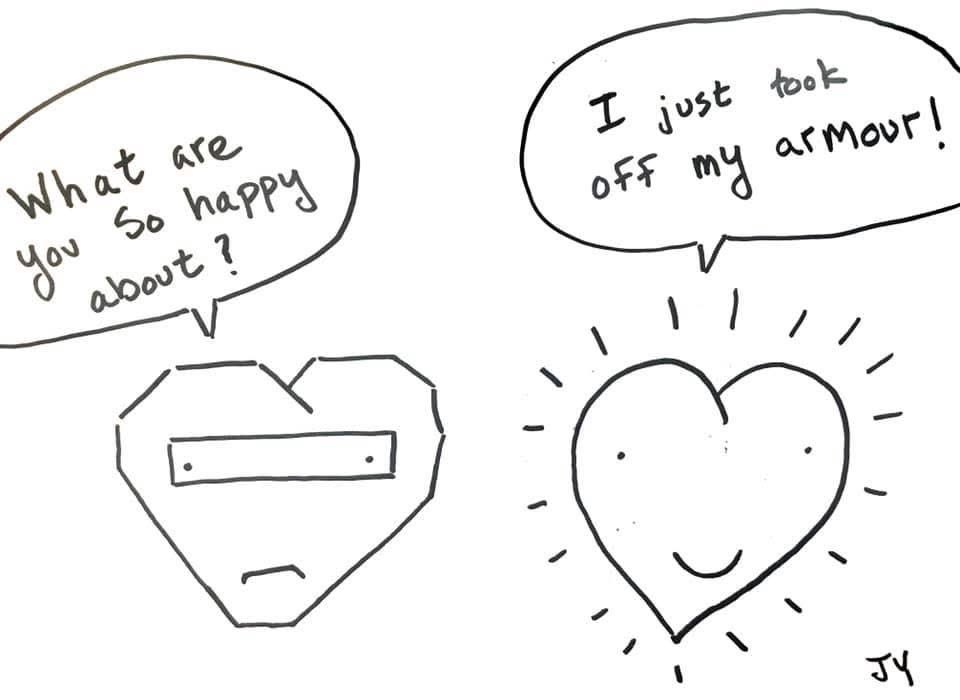 jaimalyogis's tweet photo. Just found this old drawing I did. It can be scary, but may we learn to live with open hearts. Happy Valentines Day! https://t.co/7WhMQZMvEx