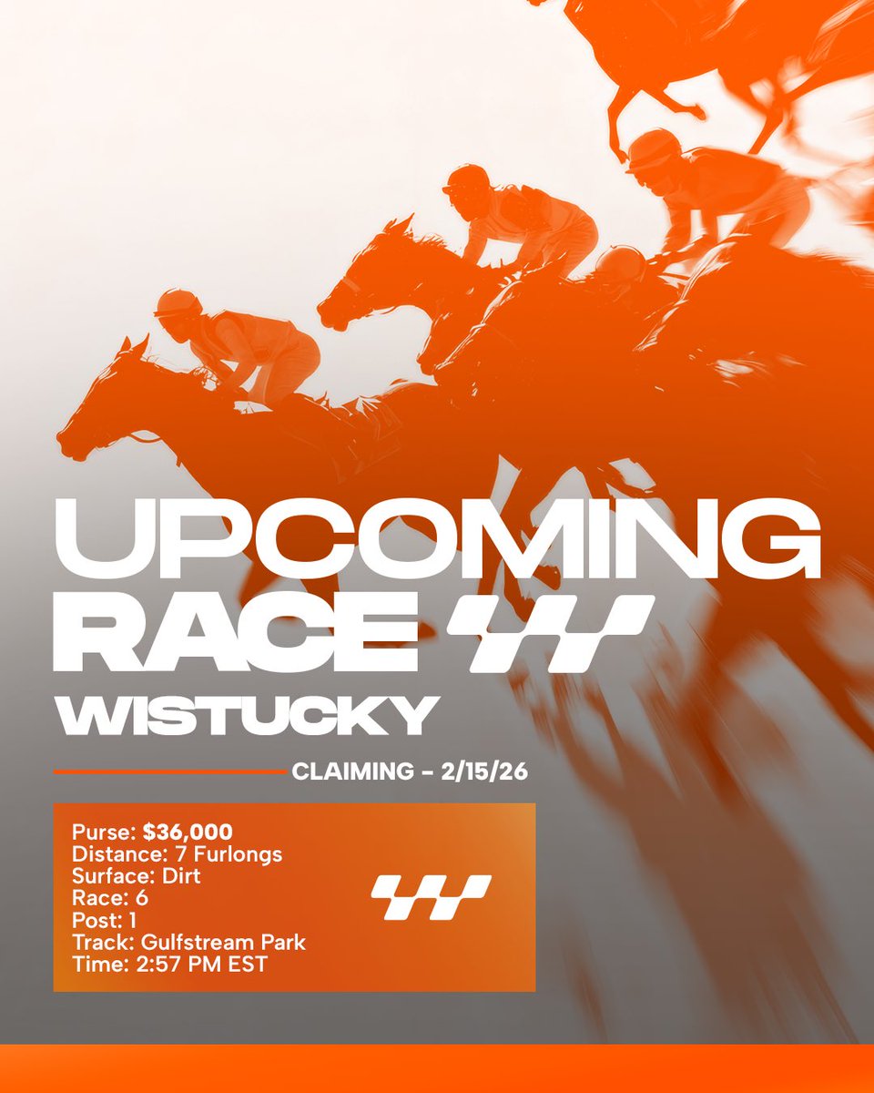MorplayRacing's tweet image. Wistucky back on the dirt.

7 furlongs. Inside post. Time to go to work.

Gulfstream Park — Race 6
$36,000 claiming
2:57 PM EST

Simple plan: break sharp, control what we can, finish strong.

Follow @morplayracing for race day coverage.

#MorplayRacing
#SettingThePace