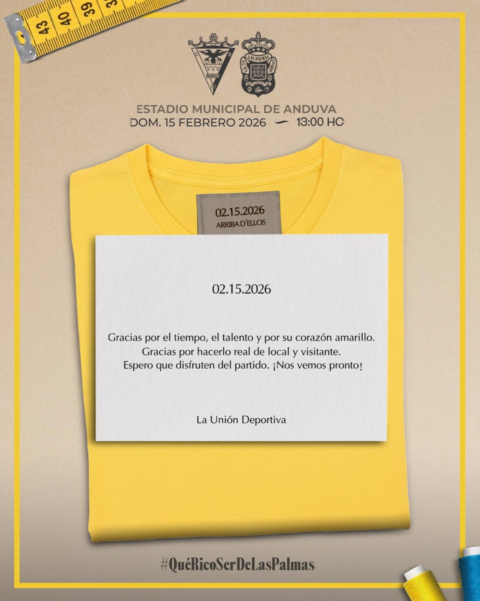 👋🏼 ¡Buenos días, afición! 

#QuéRicoSerDeLasPalmas 💛💙

#SeremosMásUnión #LaUniónHaceLasPalmas #MirandésLasPalmas