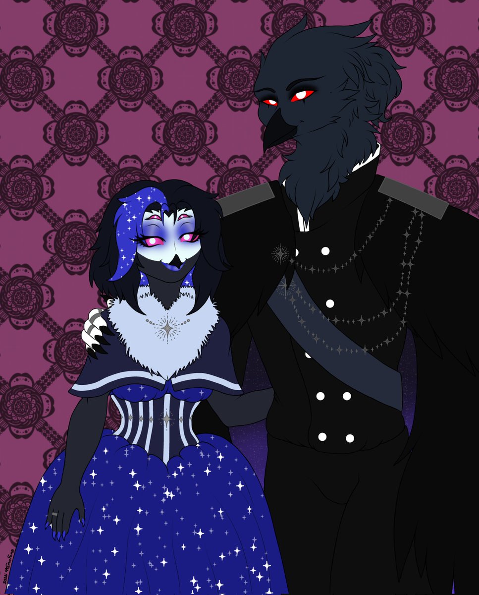 "My darling, you bring light to the darkest reaches of my heart, I love you so dearly."

They're so cute together! Corvinn and my dear bestie <a href="/AzmoFang/">🎨🎮🍧AzmoFang🍧🎮🎨</a> Goetia look so great! Thank you, my lovely friend! Also go commission cause they are awesome and talented and sweet! 🖤🖤🖤