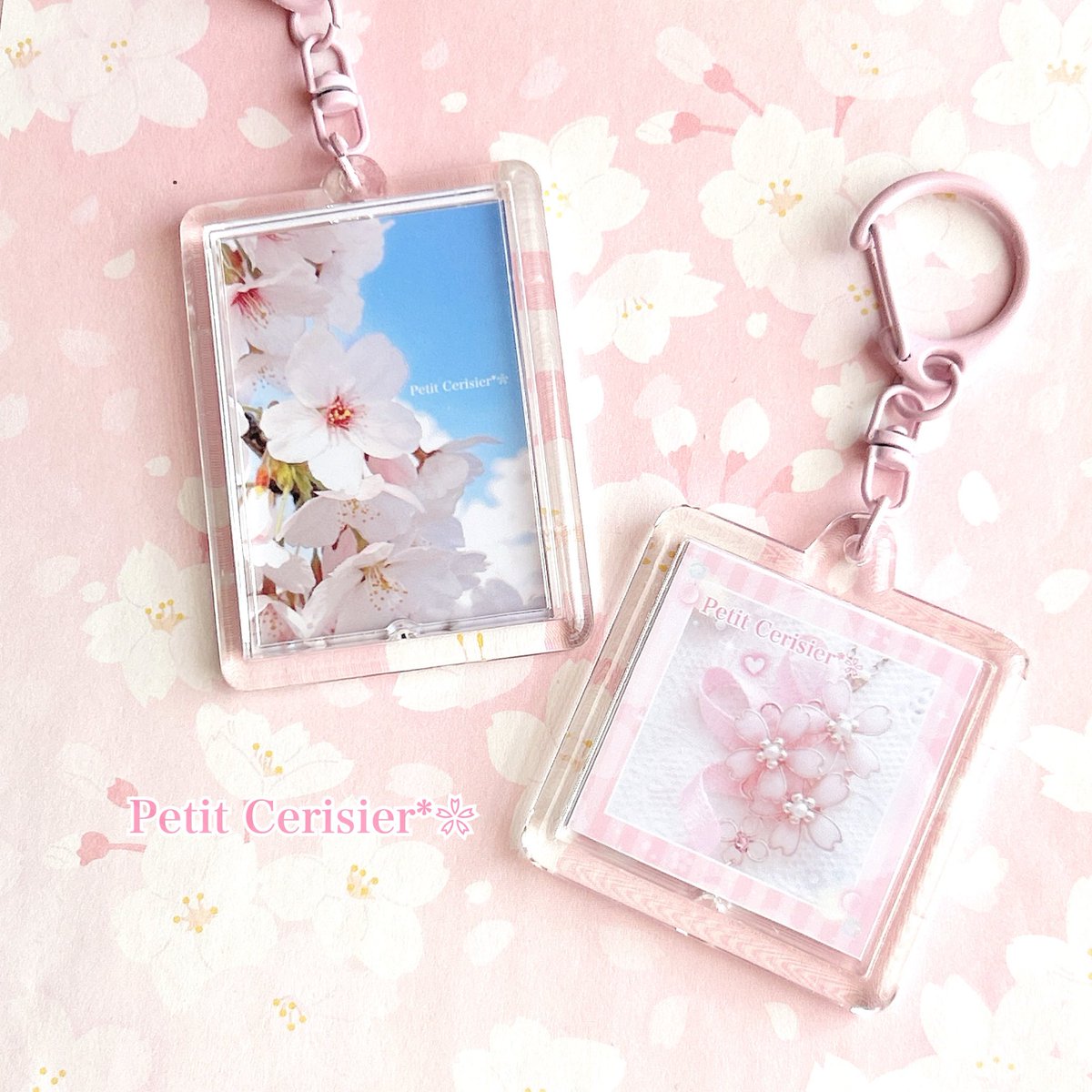 ꫛꫀꪝ✧‧˚･❀.｡.:*・ﾟ
⁡
『Petit Cerisier* オリジナルキーホルダー』
⁡
以前はタグチャームを試作したのですが、今回はキーホルダーを作ってみました😊
⁡
キーホルダー用に画像を加工しています！
表と裏で画像が違うので、どちらから見てもOK☺️
⁡