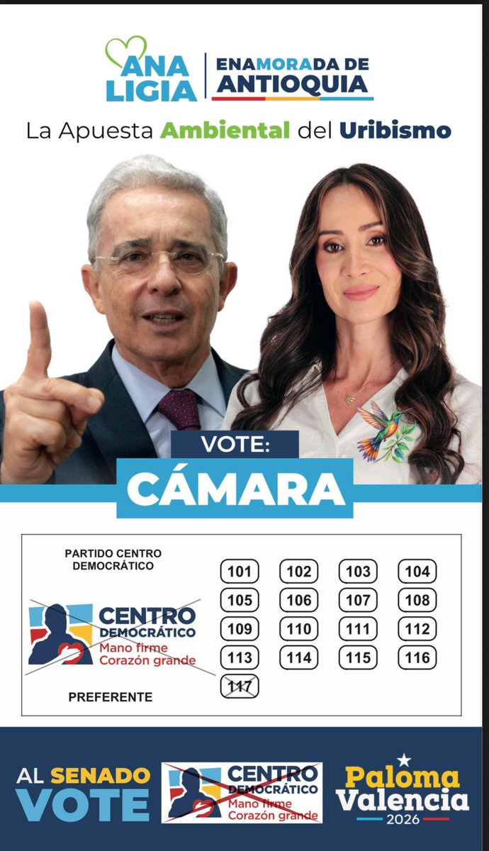 JUANPABENALR's tweet photo. @silvioravel En Antioquia es con Ana Ligia Mora Martinez #CD117 https://t.co/b8XMaekn6Z