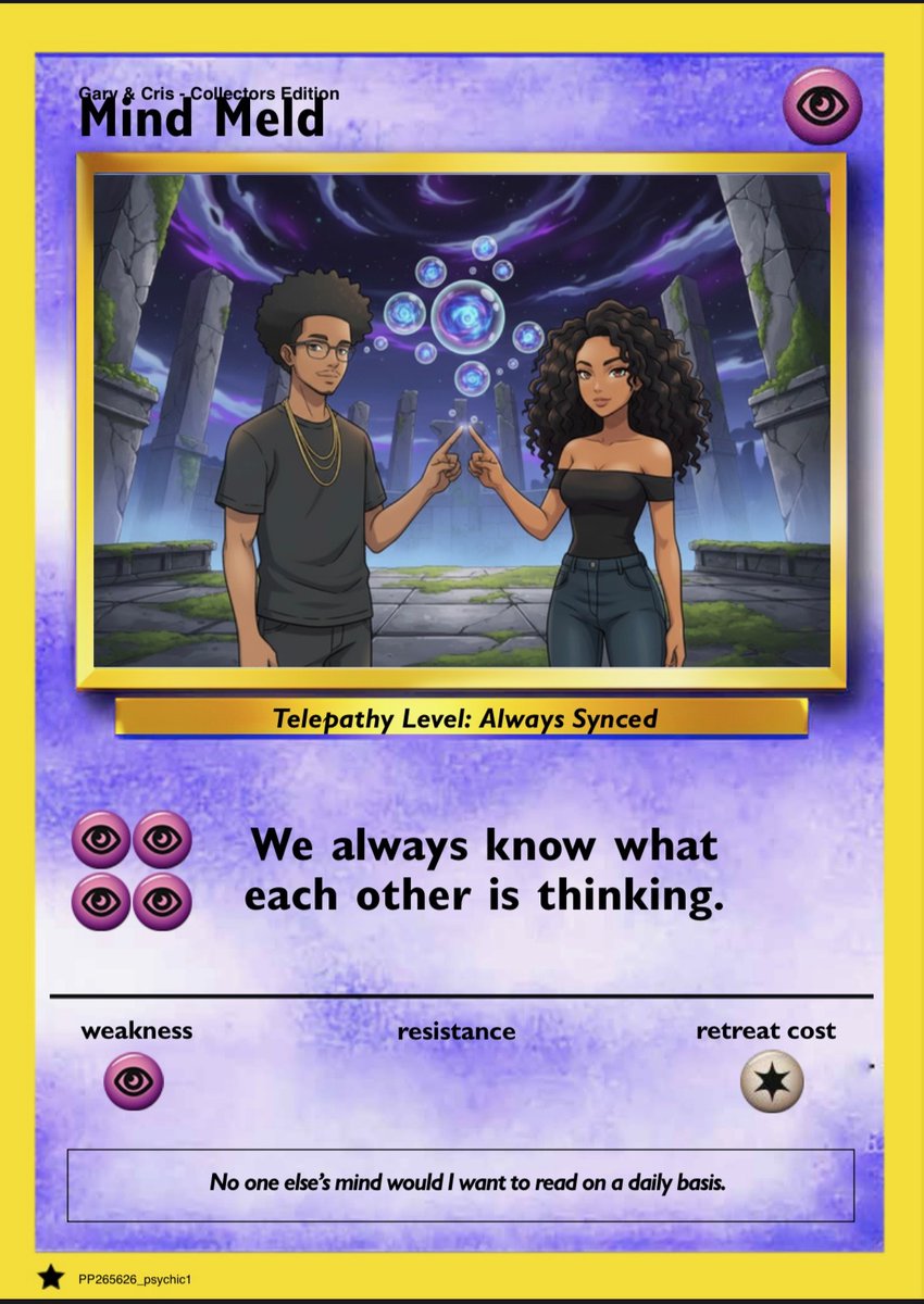 GaryLGray's tweet photo. My baby @itscrisplay made us into Pokemon Cards for Valentine's Day. 
We actually have physical versions of these. So dope. 
Love you Mouse. https://t.co/EmVEkuXZGf