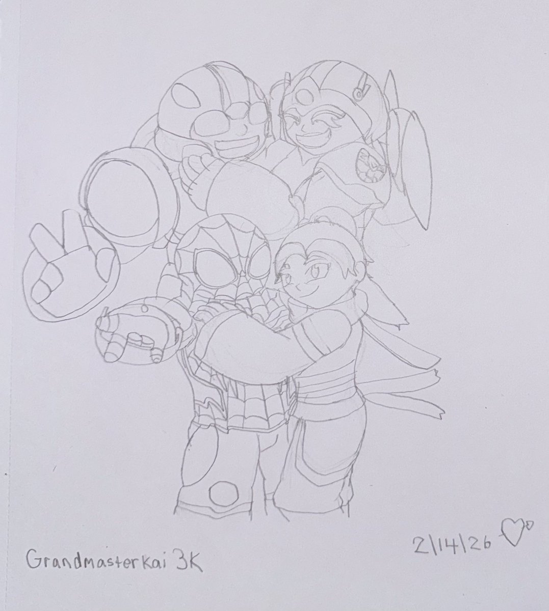 Grandmaster3K's tweet photo. Finally made this masterpiece, took me 3 hours to make this. Anyway Happy Valentine’s Day everyone! 🕷️🦋❤️💜💛❤️💌💘💖💝
 #spidersai #windbee https://t.co/DUr9wwU9du