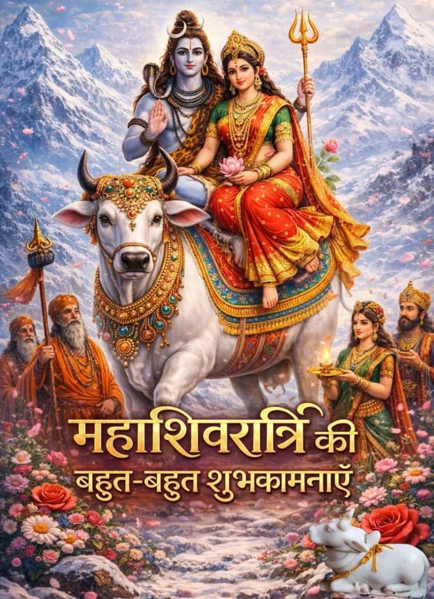 आप सभी को महाशिवरात्रि की हार्दिक शुभकामनाएं।
माता पार्वती और देवों के देव महादेव का आशीर्वाद आप और आपके परिवार पर सदैव बना रहे।