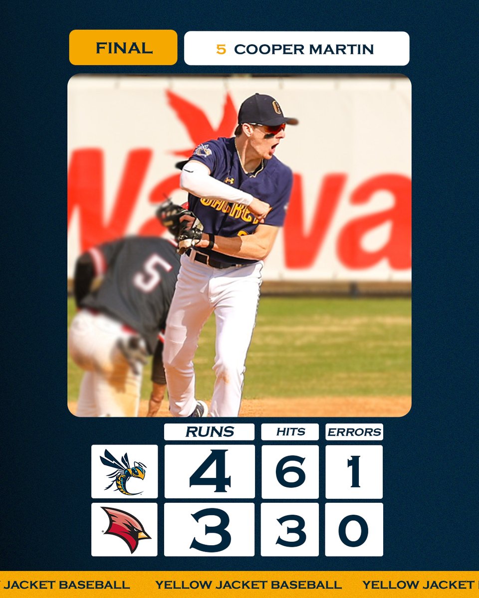 CUJackets's tweet photo. JACKETS WIN‼️ 

@CUJacketsBase get two wins over Saginaw Valley State and Lewis! 

#ForHim #yellowjackets https://t.co/0ZFWav9fGk
