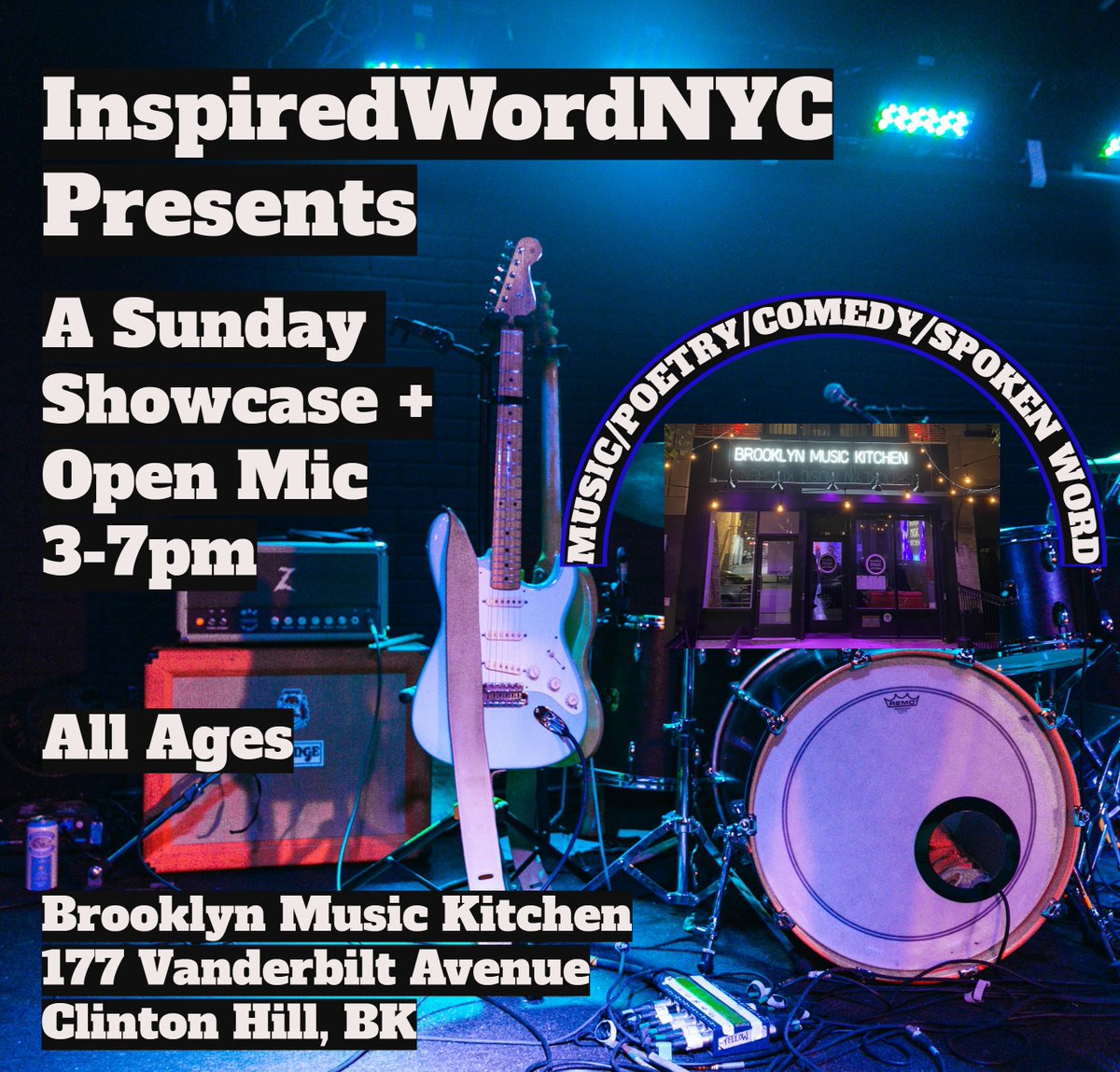 Tix/Sign-up @

sundaybkopenmic.eventbrite.com

#nycmusic #nycpoetry #nycmusicians #livemusicnyc #brooklynlive #brooklynopenmic #bkopenmic #nycopenmic #openmicnyc #brooklynmusic #brooklynevents #openmicnyc #brooklynlivemusic