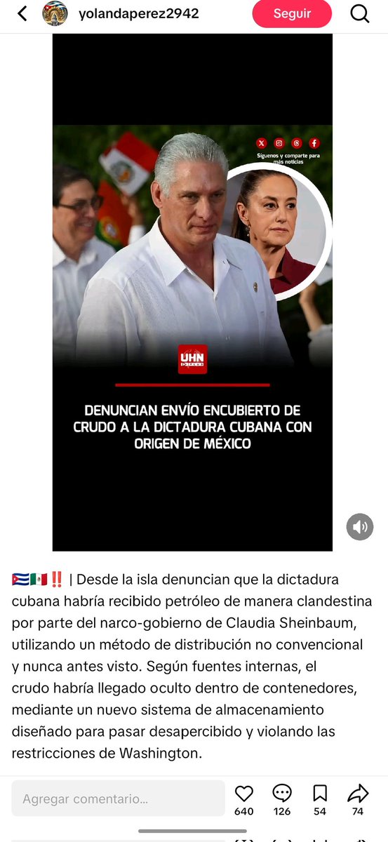 Llegó el momento en que Estados Unidos <a href="/POTUS/">President Donald J. Trump</a> <a href="/SecRubio/">Secretary Marco Rubio</a> por favor deben apoyar a México, tenemos un narco estado y lo está liderando la #NarcoPresidenteClaudia #NarcoGobiernoDeMorena Claudia es comunista y seguirá apoyando al gobierno de #CubaComunista <a href="/Mamaguzo/">Rosario GN ❄️☃️❄️☃️🌧️⛈️💦☔️❤️‍🔥💘</a>