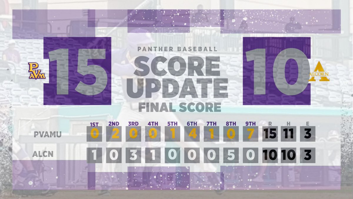 PVAMUBSB:  Prairie View A&amp;M takes the win over Alcorn State and will return to action for the final day of the HBCU Power Series against Texas Southern for an 11:00 AM first pitch.
